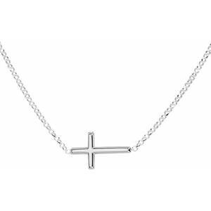 NEW WHITE LABEL women's tiny cross necklace in silver